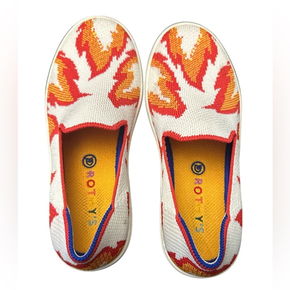 Rothy's The Kids Sneaker Flames Slip On Flats Shoes Big Kid Size 2 - Picture 3 of 8